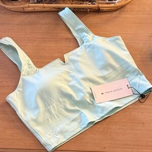 Thrive Societe Light Blue Crop Top Bra Half Cami
